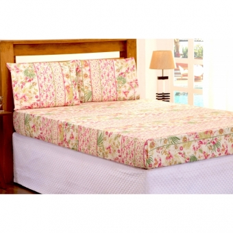 Jg Lençol Microfibra p.p. Queen 03 Pçs Estampas Diversas