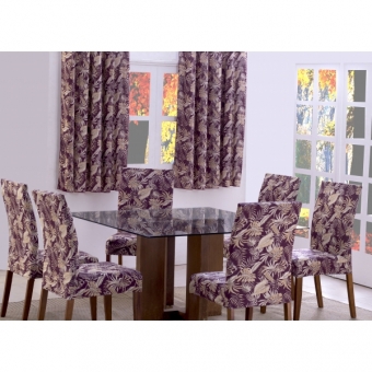 Capas de Cadeira 04 Lugares Floral Vinho