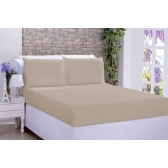 Jogo de Cama Lençol Microfibra Queen 03 Peças Bege