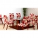 Capas de Cadeira 04 Lugares Floral Vermelho