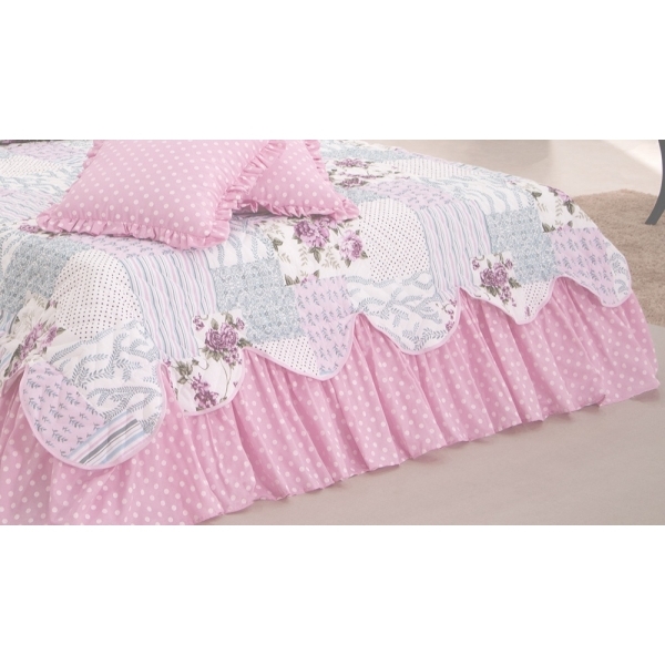 Kit Colcha Cobre leito Belize casal king size 05 pçs rosa