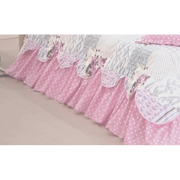 Kit Colcha Cobre leito Belize casal king size 05 pçs rosa