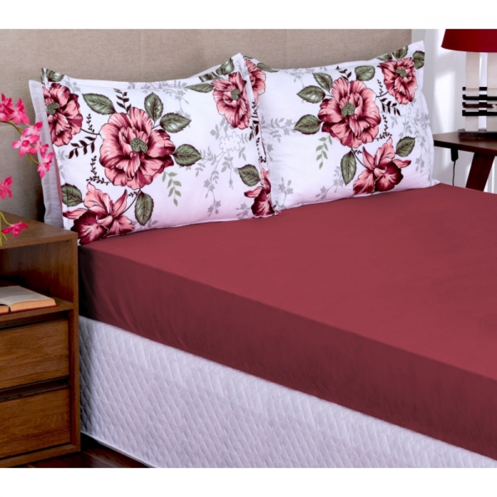 Jogo de cama Lençol Garden 03 peças Casal Queen Amapola