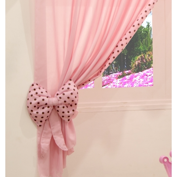 Cortina para quarto Ursinha Rosa 2 metros