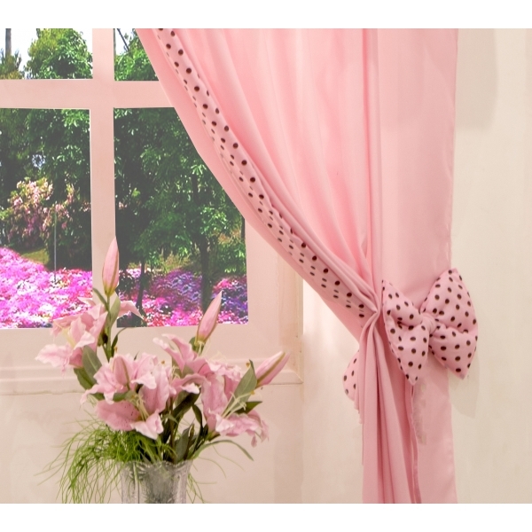 Cortina para quarto Ursinha Rosa 2 metros