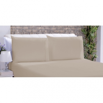 Jogo de Cama Lençol Microfibra Casal 03 Peças Bege