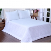 Kit Cobreleito Magnifico Dupla Face Queen Branco 03 pçs