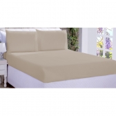 Jogo de Cama Lençol Microfibra Casal 03 Peças Bege