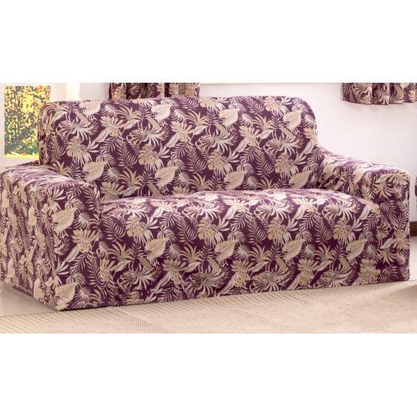 Capa de Sofa Adere Floral Vinho 02 e 03 Lugares